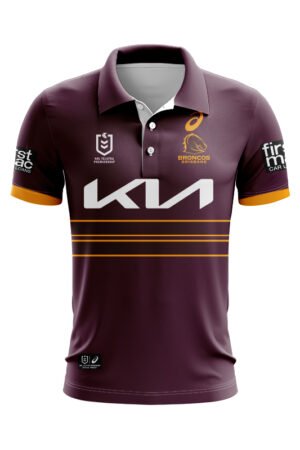 NRL Brisbane Broncos 2025 Home Polo Shirt